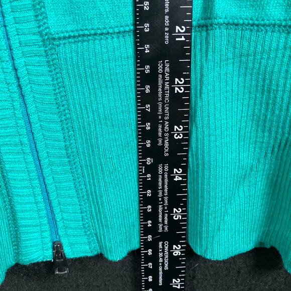 Eddie Bauer Womens Jacket Turquoise Full Zip Thumb Holes Hooded Stretch Small - Picture 9 of 12